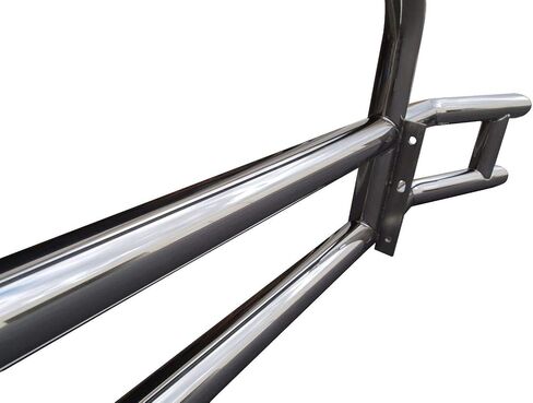 Large Heavy Duty Polished 304 Stainless Steel Deer Guard w/Bracket compatible with Kenworth T680 13-21 in Kuwait