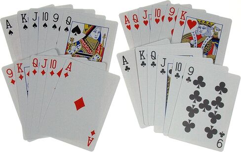 أوراق لعب هيكوريفيل يوكر - مجموعتان من أوراق اللعب في صندوق واحد مع حقيبة تخزين جلدية باللون البني الفاتح in Kuwait
