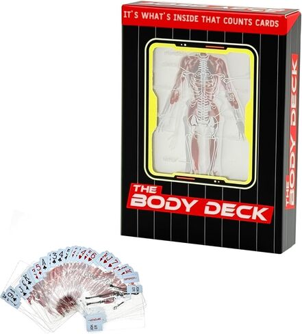 The Body Deck Transparent Playing Cards, 3D Human Anatomy Design, 54 Educational Skeleton Cards, Waterproof in Kuwait