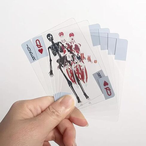 The Body Deck Transparent Playing Cards, 3D Human Anatomy Design, 54 Educational Skeleton Cards, Waterproof in Kuwait