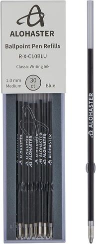 Alohaster Refills 107 mm, for Click Retractable Ballpoint Pens, Classic Writing Ink, 1.0 mm, Black, 30 Count in Saudi Arabia
