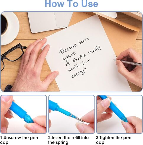 24 pcs 0.7 mm Erasable Gel Ink Pen Refills Compatible with FriXion Friction, Multicolor Replaceable Medium Fine Point Refills for Erasable Pens Smooth Writing Fast Dry for School Office, 8 Colors in Saudi Arabia