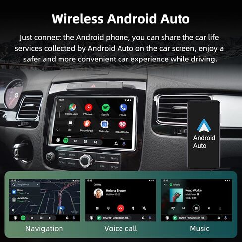 Wireless Carplay Android Auto Adapter for VW Touareg 2011-2017 with 2.4G /5.8G WiFi and Bluetooth 5.0, Carplay Retrofit Kit Decoder for VW Touareg 2012 2013 2014 2015 2016 with Mirrorlink, Siri, GPS in Saudi Arabia