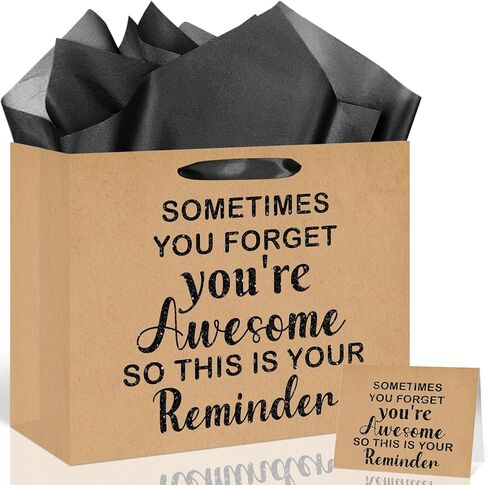 Wauprant Funny Coworker Leaving Gift Bag with Wrapping Tissue Paper & Card Large Rude That You're Leaving But Ok Wrap Bag Going Away Farewell Party Supplies for Women Men Retirement Goodbye New Job in Kuwait