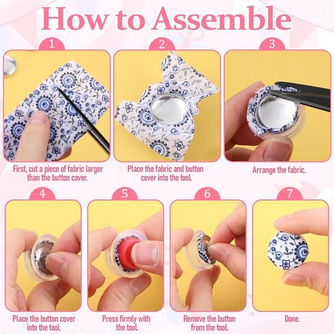 60 قطعة من أزرار غطاء قماش النسيج DIY، أزرار غطاء مع سلك خلفي من الألومنيوم إلى مجموعة أزرار مغطاة ذاتيًا من القماش لخياطة ديكور المنزل من القماش DIY 3 مقاسات 0.6 بوصة، 0.7 بوصة، 0.87 بوصة in Kuwait