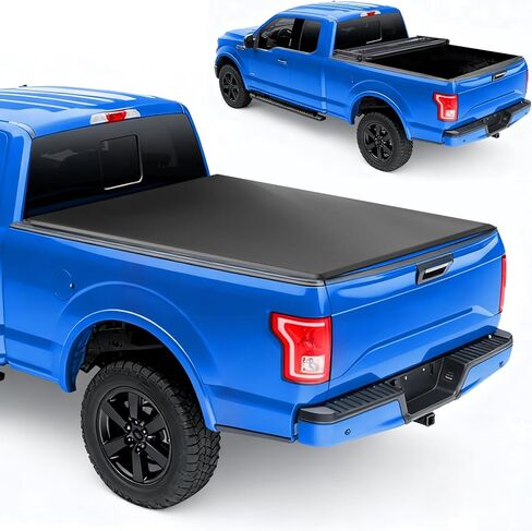 غطاء تونو لسرير الشاحنة رباعي الطي بطول 6.5 قدم لسيارة Chevy Silverado لـ GMC Sierra 1500 2014-2019، لـ Silverado Sierra 2500 HD 3500 HD 2015-2018، Fleetside 6.5 قدم 78 في السرير in Kuwait