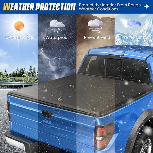غطاء تونو لسرير الشاحنة رباعي الطي بطول 6.5 قدم لسيارة Chevy Silverado لـ GMC Sierra 1500 2014-2019، لـ Silverado Sierra 2500 HD 3500 HD 2015-2018، Fleetside 6.5 قدم 78 في السرير in Kuwait
