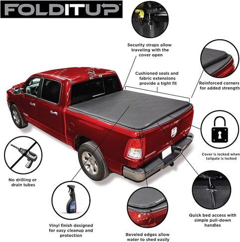 LEER FOLDITUP Soft Folding Tonneau Cover, Fits 2019-2026 Ram with 6'4" Truck Bed in Kuwait