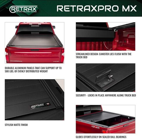 غطاء تونيو لسرير الشاحنة قابل للسحب من RetraxPRO MX | 80233 | يناسب 2009 - 2018، 2019 - 2020 Classic Dodge Ram 1500، 2010-21 2500/3500 سرير 8 بوصات (96.3 بوصة) in Kuwait