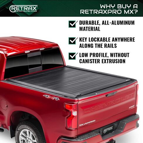 غطاء تونيو لسرير الشاحنة قابل للسحب من RetraxPRO MX | 80233 | يناسب 2009 - 2018، 2019 - 2020 Classic Dodge Ram 1500، 2010-21 2500/3500 سرير 8 بوصات (96.3 بوصة) in Kuwait