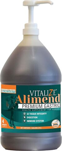 Vitalize Alimend - Horse Gastric & Equine Ulcer Support Solution, Horse Probiotics & Digestive Supplements Alternative, Horse Weight Gain Supplement, 128 Fluid Ounce (3785ml) in Saudi Arabia