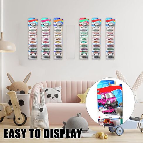 12 Pack Clear Display Case for Packaged Model Cars Toy Car Storage Organizer Wall Mount-Holds up to 120 Cars Model Car Display Cases Display Shelf Rack Compatible with Hot Wheels, 16.7"x4.4" in Kuwait