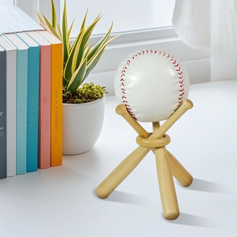 Baseball holder Wooden baseball display holder Ball display bat Wooden holder show center piece table for baseball enthusiasts.(1 Pack) in Saudi Arabia
