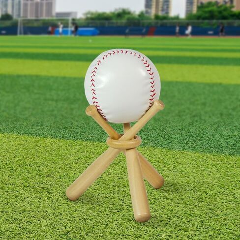 Baseball holder Wooden baseball display holder Ball display bat Wooden holder show center piece table for baseball enthusiasts.(1 Pack) in Saudi Arabia