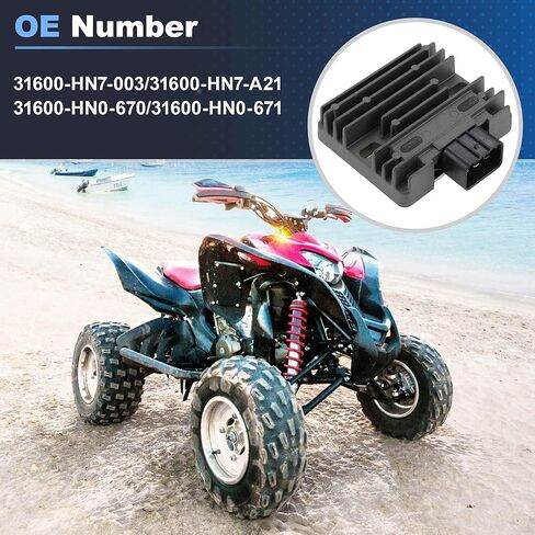 ATV Voltage Regulator Rectifier for Honda Rancher 400 TRX400FA TRX400FGA 2004-2007, for Honda Foreman 450 TRX450FE TRX450FM 2002-2004, 31600-HN7-003/31600-HN7-A21/31600-HN0-670 in Kuwait