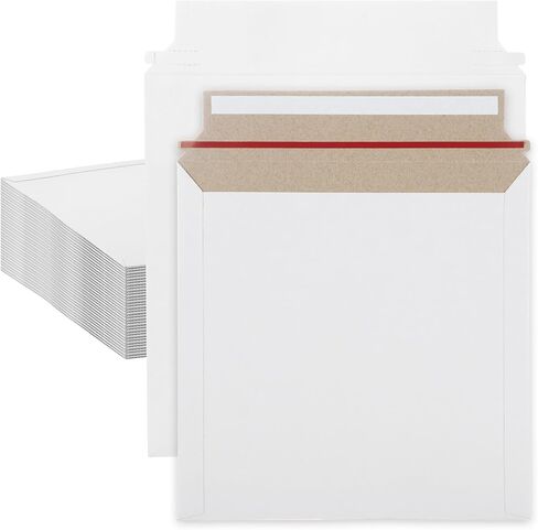 30PCS Rigid Mailers 12.5x12.5 Inch Self Seal Cardboard Mailer Square Photo Document Mailers White Cardboard Envelopes for Vinyl Records & Art Prints in Kuwait