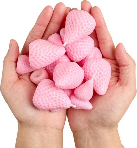 3D Strawberry Silicone Mold, 3 Pcs 4-Cavity Strawberry Scented Candle Soap Fondant Mold Fruit Epoxy Resin Casting Mold for Home Decor(Large, Medium, Small) in Kuwait