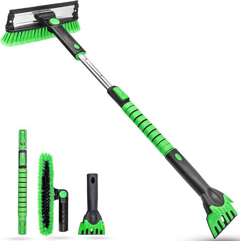 SEAAES 41 Inch Snow Brush and Ice Scraper with Squeegee, Extendable SUV Windshield Ice Scraper and Brush with Foam Grip for SUV Truck Jeep RV Auto Vehicle Window in Saudi Arabia