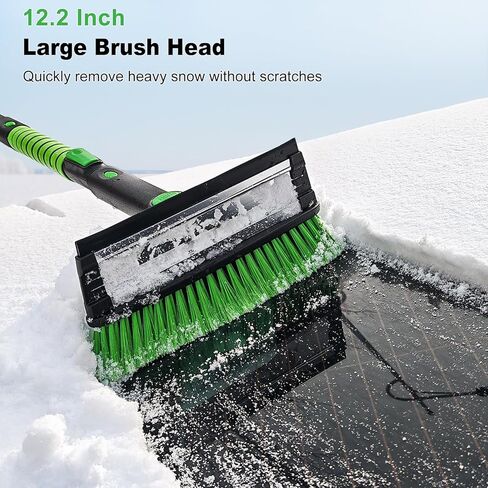 SEAAES 41 Inch Snow Brush and Ice Scraper with Squeegee, Extendable SUV Windshield Ice Scraper and Brush with Foam Grip for SUV Truck Jeep RV Auto Vehicle Window in Saudi Arabia