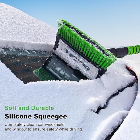 SEAAES 41 Inch Snow Brush and Ice Scraper with Squeegee, Extendable SUV Windshield Ice Scraper and Brush with Foam Grip for SUV Truck Jeep RV Auto Vehicle Window in Saudi Arabia
