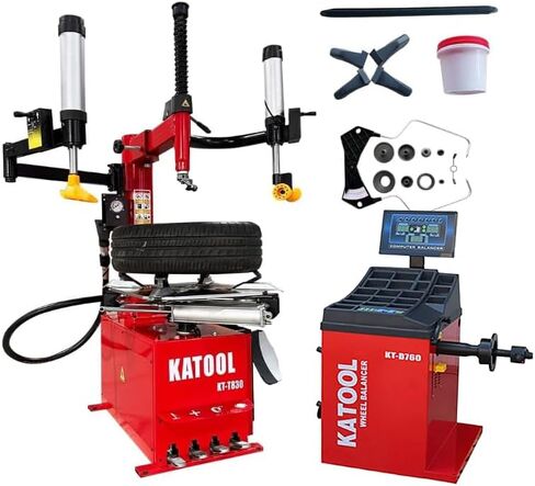 KATOOL 2.0HP Tire Machine Combo Double Assit Tire Changer Machine with Wheel Balancer Machine (830+760) in Saudi Arabia