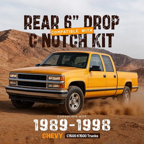 مجموعة ALMULOO الخلفية مقاس 6 بوصات Drop C متوافقة مع شاحنات 1989-1998 Chevy Silverado/GMC Sierra C1500 K1500 Steel in Kuwait