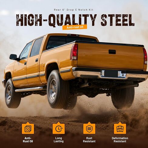 مجموعة ALMULOO الخلفية مقاس 6 بوصات Drop C متوافقة مع شاحنات 1989-1998 Chevy Silverado/GMC Sierra C1500 K1500 Steel in Kuwait