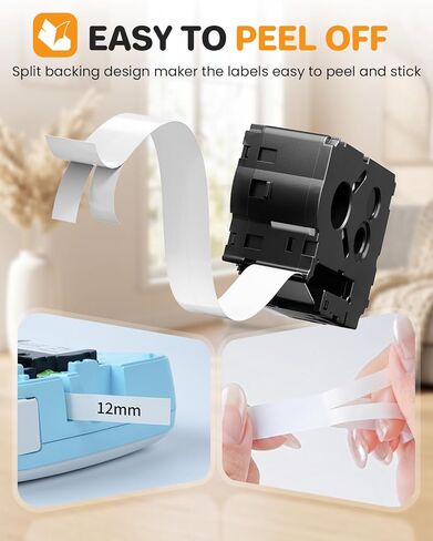 Replacement for Brother Btag Label Tape 12mm 0.47 Inch Btag-231 Btag231 Black on White Label Maker Tape Refills, Compatible with Brother P Touch PT-N10 PT-N20 PT-N25BT Label Makers, 12mm x 4m, 6-Pack in Kuwait