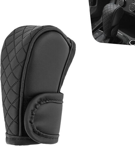 WZP Leather Car Gear Shift Knob Cover, Waterproof Anti-Slip Shifter Knob Cover, Universal Shift Knob Decoration Accessories for Cars,Trucks,SUVs (Black & Red) in Kuwait