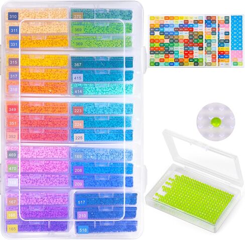 30PCS 2-in-1 Diamond Art Storage Trays with Lids, Convex Bottom Diamond Painting Storage Organizer Set, Spill-Proof DIY Craft Supplies for Sorting & Line-Up, Perfect ChristmasGift for Crafters in Saudi Arabia