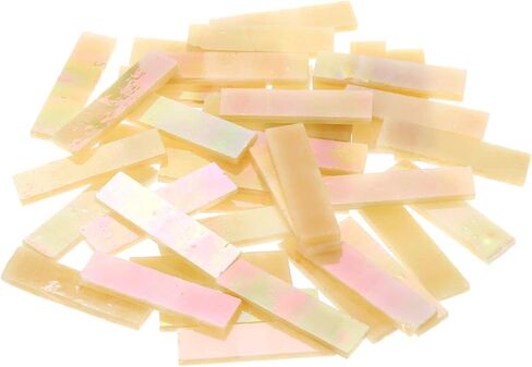 MECCANIXITY Rectangular Mosaic Tiles Stained Glass Strips, 1.57" x 0.4" Iridescent Green Glass Pieces 200g/7.05 oz Mosaic Tile Making Supplies for DIY Handmade Crafts and Home Decoration in Kuwait