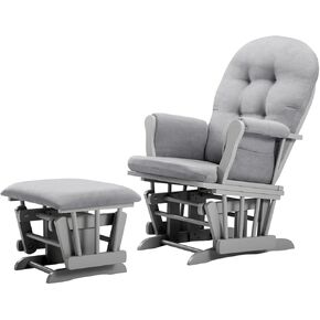 Angel Line Grayson Glider and Ottoman, Black w/Beige Cushion in Saudi Arabia