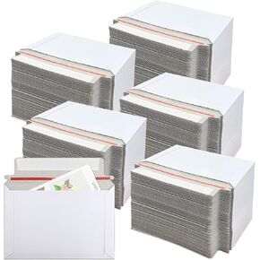 500PCS Self Seal Rigid Mailers, 6.5 x 4.5 Inch Self Seal Cardboard Mailers, White Rigid Photo Mailers Cardboard Envelopes for Photos, Shipping CD, Document, Stamps (500) in Saudi Arabia