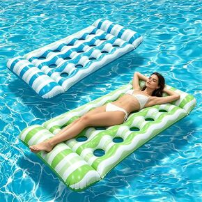 2-Pack Inflatable Pool Floats Mat for Teens, Large Pool Floaties Adults Size with Headrest, Sun Tanning Raft Lake Beach Swimming Pool Party Floating Lounge in Saudi Arabia