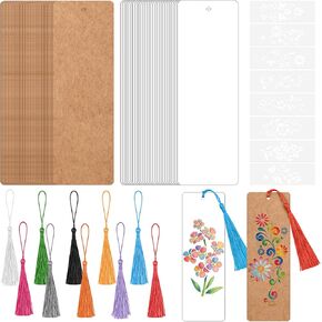 Bookmark Making Kit with 60 Pcs DIY Blank Bookmarks and 60 Pcs Colorful Tassels for Crafting, Classroom Projects, Gift Tags in Saudi Arabia