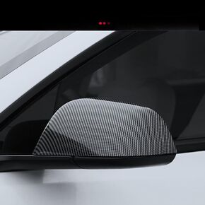 2PCS ABS Side Mirror Covers For Tesla Model Y 2021 2022 2023 2024, Tesla Model Y RearView Mirror Cap Guards Anti-Scratch & UV Protection (MY - Matte Carbon Fiber Pattern) in Saudi Arabia