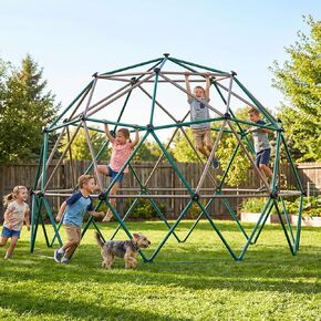 Hapfan 6.5 FT Tall Climbing Dome, Large Jungle Gym for Kids Outdoor Backyard, Monkey Bars in Natural Colors for Older Kids 8-12, Anti- Rust Playset, ASTM Approved, Patent Pending in Kuwait