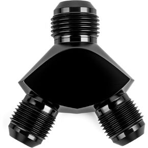 Y Block Flare Fitting AN6 Male to AN6 Male Hose Line Splitter 3-Way Adaptor Aluminum Black in Saudi Arabia