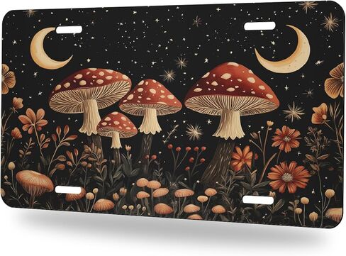 Spring Floral Front License Plate Wildflower Flower Blossom Butterfly Car Decorative License Plates Aluminum Metal Decor Accessory Novelty Vanity Tag Cover with 4 Holes for Men Women 6" X 12" in Saudi Arabia