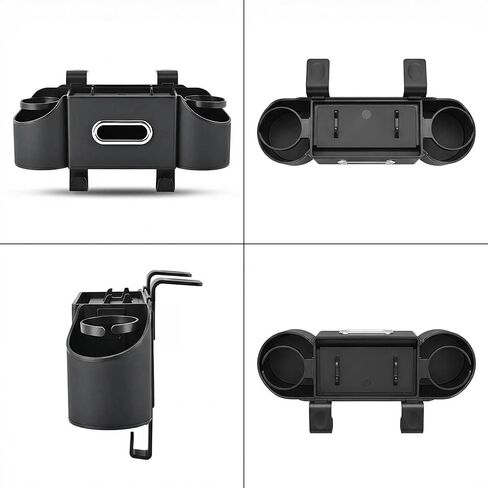 Backseat Car Organizer with Cup Holder & Tissue Box, 4 in 1 Car Seat Storage Organizer with Hooks, Universal Seat Back Cup Holder Phone Tray Ideal for Travel(Cool Black) in Saudi Arabia
