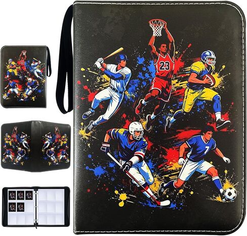 900 Pockets Sports Card Binder Sleeves for Trading Cards, Carrying Case with Sports Card Sleeves Album Holder Protectors for Football Baseball Cards in Saudi Arabia