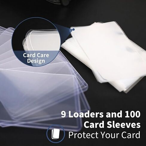 Rempry 9 Pocket Card Binder, 30 Double Sided Pages Card Album with Zipper, Holds 540 Cards, Include 9 Rigid Sleeves & 100 Soft Sleeves in Saudi Arabia