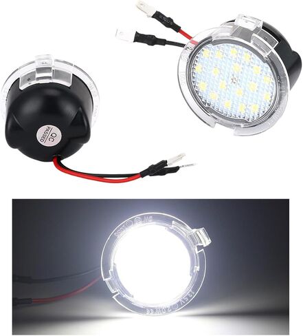 povtii 2 قطعة مرآة جانبية البركة أضواء LED، سطوع عالية السيارات الجانب مرآة البركة استبدال مصباح LED التجمع مع الضوء الأبيض، اكسسوارات السيارات in Kuwait