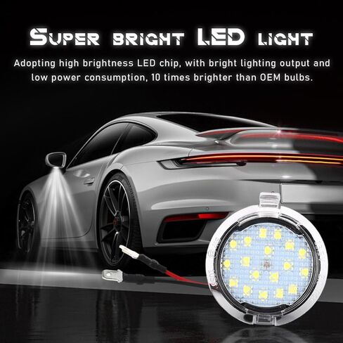 povtii 2 قطعة مرآة جانبية البركة أضواء LED، سطوع عالية السيارات الجانب مرآة البركة استبدال مصباح LED التجمع مع الضوء الأبيض، اكسسوارات السيارات in Kuwait