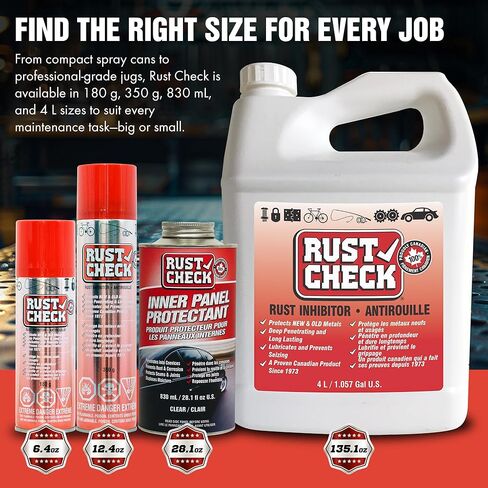 Rust Check Rust Inhibitor 1044 - Deep Penetrating Rust and Corrosion Control for Metal Surfaces - Designed to Flow into Tight Seams, and Hidden Areas on Automotive Panels, Frames, and Parts - 1 Gal. in Kuwait