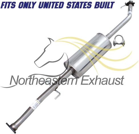 Northeastern Exhaust | Stainless Steel Resonator and Muffler Exhaust System Kit Compatible for Honda CRV 2007-2009 2.4L - Includes Gasket, Bolts & Nuts, Bolt Spring | For United States Built Only in Kuwait