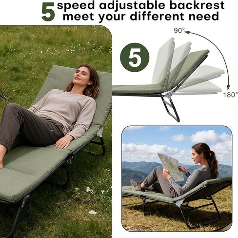XMT Camping Cot with Mattress, 550LBS(Max Load), Portable Folding Outdoor Bed for Adults Kids, Double Layer 1200D, Heavy Duty Cot for Traveling Gear Supplier, Office Nap, Home Lounging(Grey) in Saudi Arabia