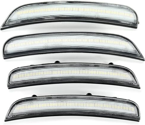 مصابيح LED للعلامات الجانبية من HECASA متوافقة مع مصابيح دودج تشارجر الأمامية والخلفية 2015-2024، مصابيح عاكسة للعدسات الشفافة تحل محل 68214404AA 68214405AA 68214127AA 68214126AA 4 قطع in Kuwait
