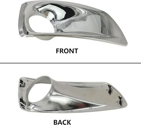 Pair Left & Right Side Chrome Fog Light Bezel Fog Lamp Cover Trim Fit for 2008-2015 Kenworth T660#N181002200 N181002100R in Kuwait