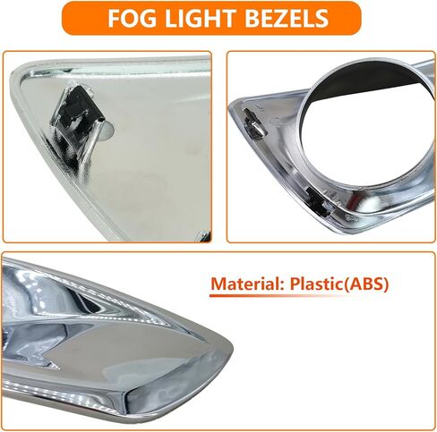 Pair Left & Right Side Chrome Fog Light Bezel Fog Lamp Cover Trim Fit for 2008-2015 Kenworth T660#N181002200 N181002100R in Kuwait